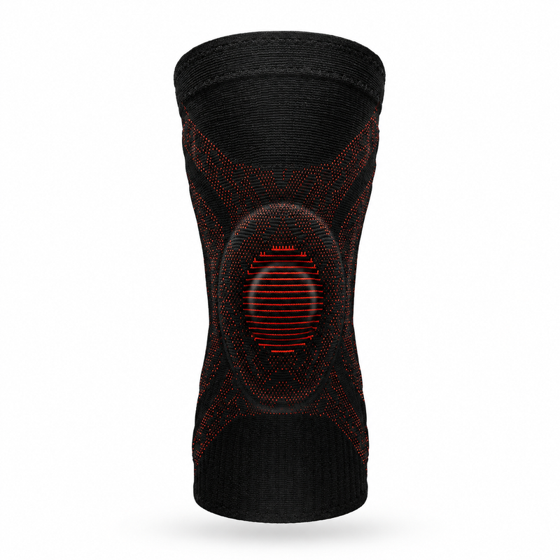 Genouillère de Compression Noir et Rouge