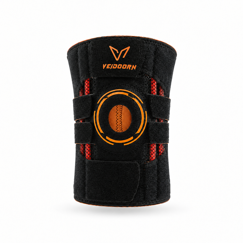 Genouillère Randonnée à Sangles Noir et Orange