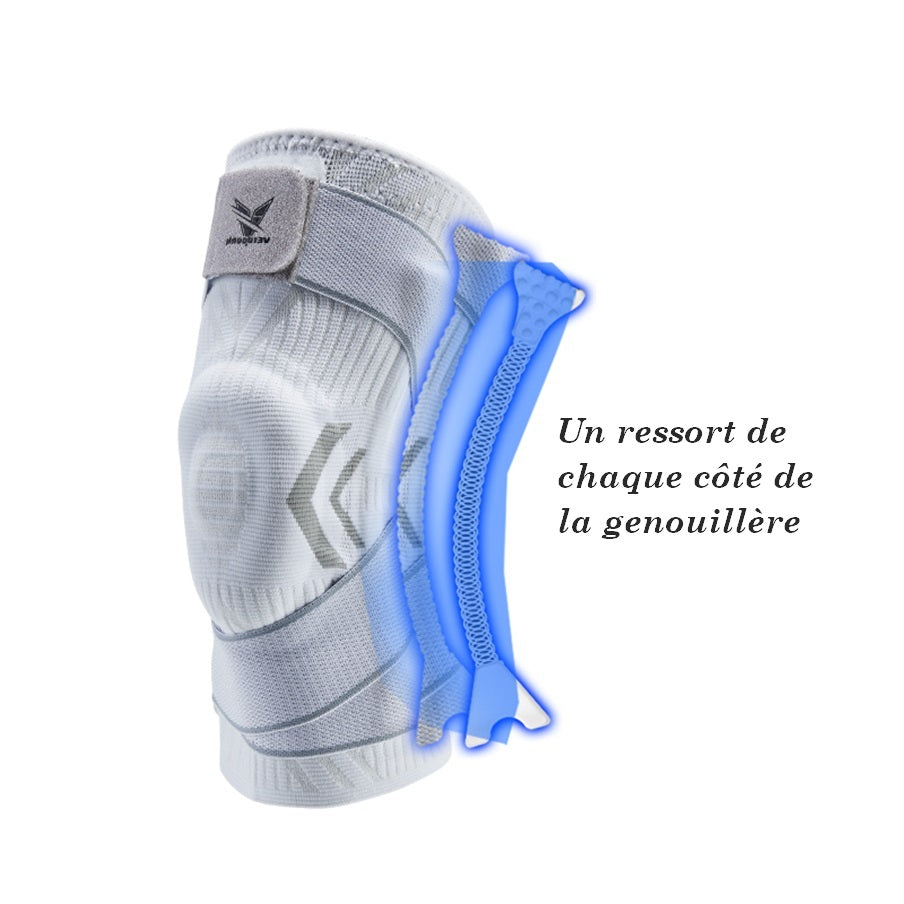Genouillère Sport à Sangles blanche avec un ressort de chaque côté