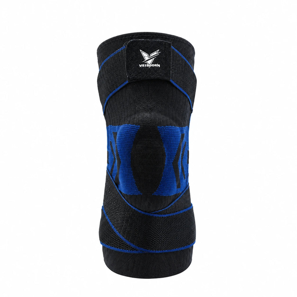 Genouillère Sport à Sangles noir et bleu